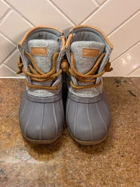 Sperry Kids Gray and Tan Duck Boots